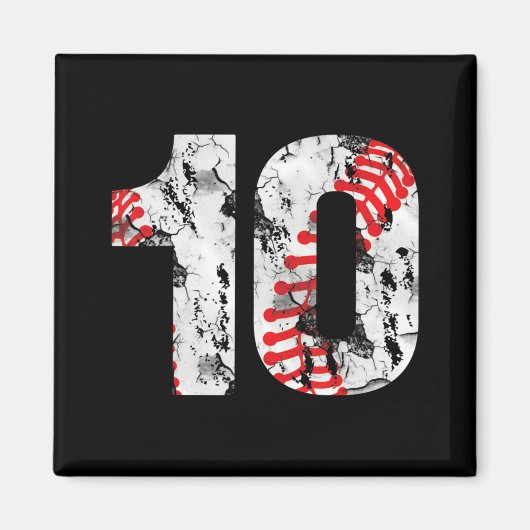 10歳ギフト10野球・10歳の誕生日 マグネット (正面)