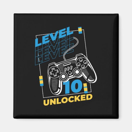 10歳ゲーマーゲーム10誕生日 – レベル10 マグネット (正面)