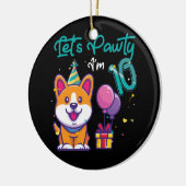 10歳コルギドッグ恋人10誕生日 セラミックオーナメント (左)