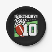 10歳サッカーパーティーテーマ10誕生日少年 ペーパープレート (正面)