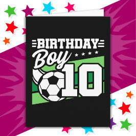 10歳サッカー少年サッカー10誕生日少年 カード