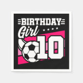 10歳サッカー10誕生日女 スタンダードカクテルナプキン (正面)
