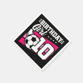 10歳サッカー10誕生日女 スタンダードカクテルナプキン (角)