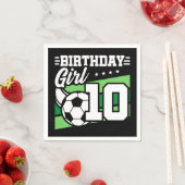 10歳サッカー10誕生日女 スタンダードカクテルナプキン (インサイチュ)