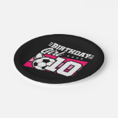 10歳サッカー10誕生日女 ペーパープレート (アングル)