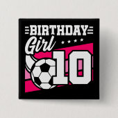 10歳サッカー10誕生日女 缶バッジ (正面)