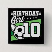 10歳サッカー10誕生日女 缶バッジ (正面)