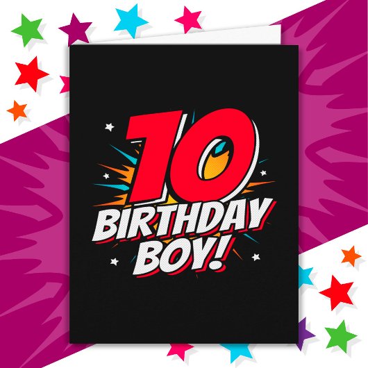10歳スーパーヒーロー誕生日ボーイ10誕生日 カード