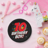 10歳スーパーヒーロー誕生日ボーイ10誕生日 ペーパープレート (パーティー)