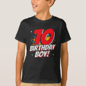 10歳スーパーヒーロー誕生日ボーイ10誕生日 Tシャツ (正面)