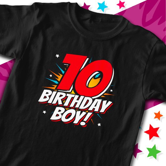 10歳スーパーヒーロー誕生日ボーイ10誕生日 Tシャツ