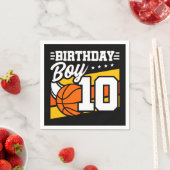 10歳バスケットボールパーティー10誕生日少年 スタンダードカクテルナプキン (インサイチュ)