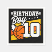 10歳バスケットボールパーティー10誕生日少年 スタンダードカクテルナプキン (正面)