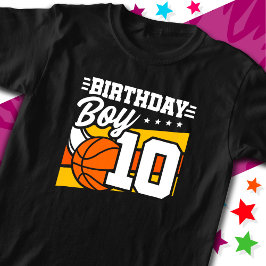 10歳バスケットボールパーティー10誕生日少年 Tシャツ