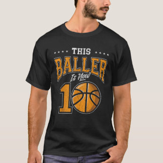 10歳バスケットボール誕生日パーティーこのボール Tシャツ