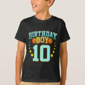 10歳バスケットボール選手第10回誕生日パーティー Tシャツ (正面)