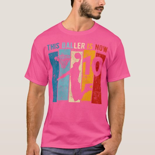 10歳バスケットボール10誕生日少年 Tシャツ (正面)