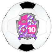 10歳パーソナライズされたの誕生日の女子サッカーボールの名前 サッカーボール (正面)