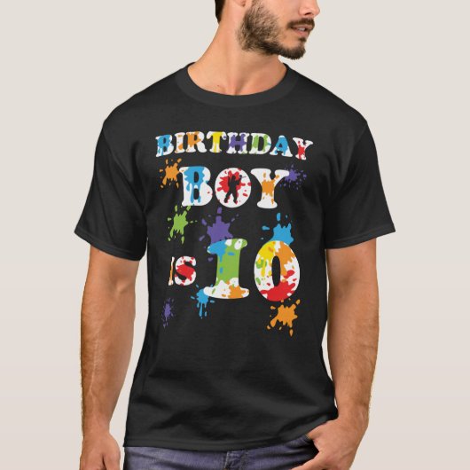 10歳ペイントボール誕生日パーティー10誕生日 Tシャツ (正面)