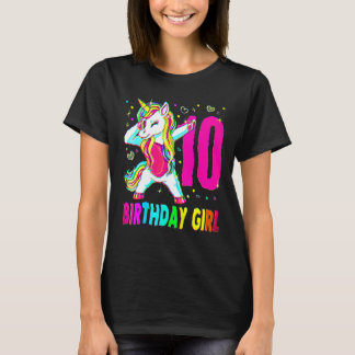 10歳ユニコーンダビング10誕生日ガールウニ Tシャツ