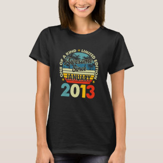 10歳ヴィンテージ2013年1月10日誕生日Ret Tシャツ