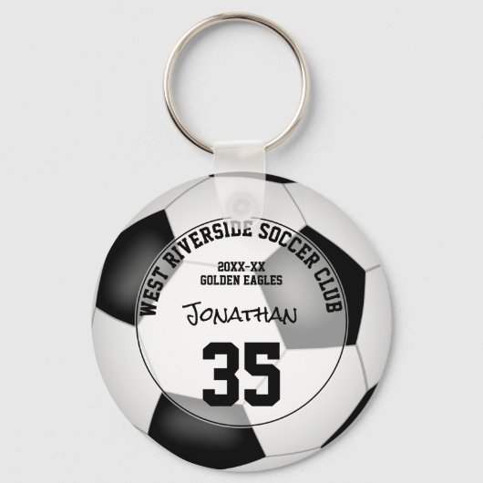 10歳未満の男子サッカーチームのギフト キーホルダー (正面)