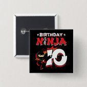 10歳漫画本スタイル忍者10誕生日 缶バッジ (正面&裏面)