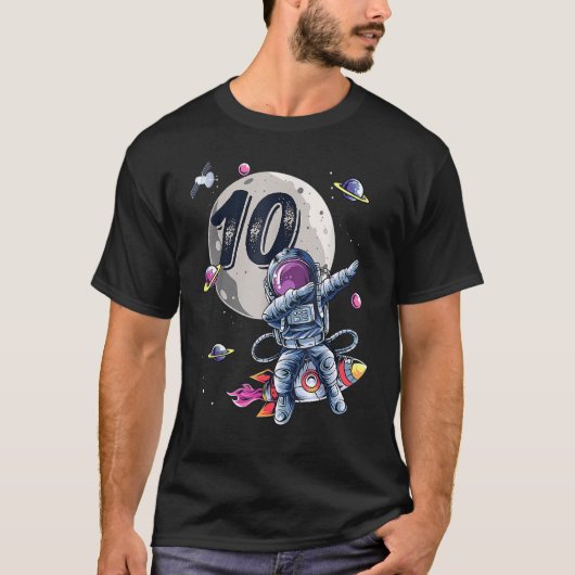 10歳誕生日ボーイ宇宙飛行士10誕生日 Tシャツ (正面)