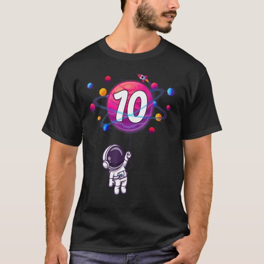 10歳誕生日10誕生日ボーイアストロナウ Tシャツ (正面)