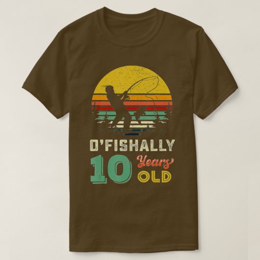 10歳魚釣りギフト10代10歳10代 Tシャツ (デザイン正面)