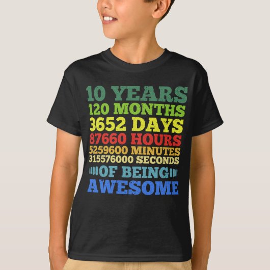 10歳10番目の誕生日ヴィンテージレトロ120か月 Tシャツ (正面)