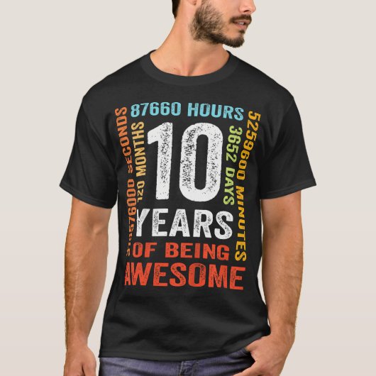 10歳10誕生日ギフトヴィンテージレトロ120 Tシャツ (正面)