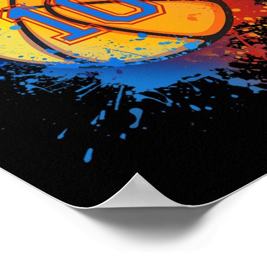 10歳10誕生日バスケットボールギフトfor Boy ポスター (角)