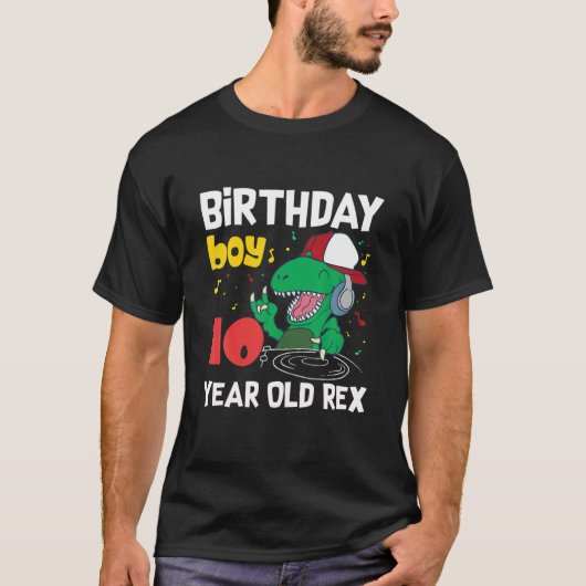 10歳10誕生日恐竜レックス Tシャツ (正面)