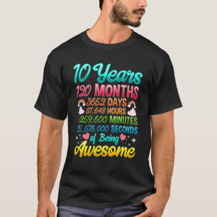 10歳120ヶ月の誕生日パーティーの虹 Tシャツ