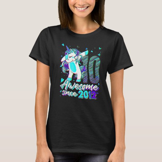 10歳 ユニコーン ダビング 10歳の誕生日 ユニコーン Tシャツ (正面)