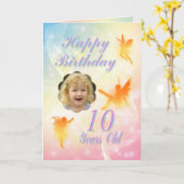 10歳、花の妖精の誕生日カード カード (黄色い花)