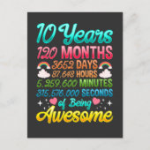 10歳 120ヶ月 虹の10歳誕生日パーティー ポストカード (正面)