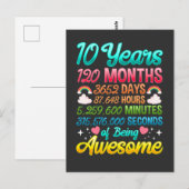 10歳 120ヶ月 10歳の誕生日パーティー 虹 ポストカード (正面/裏面)