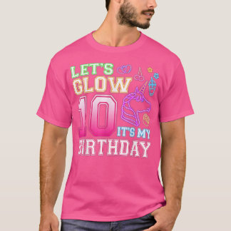 10歳Let's Glowパーティー10th unicorn It's My Tシャツ