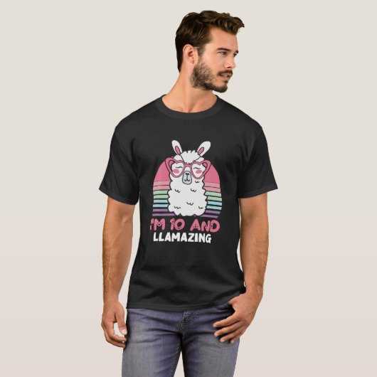 10歳Llaming Alpaca Llama 10th Birt Tシャツ (正面フル)