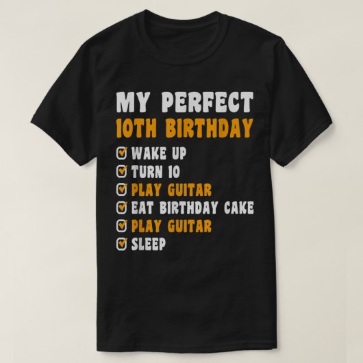 10歳My Perfect 10th誕生日ギター10th Tシャツ (デザイン正面)