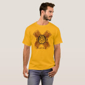 10点素朴星リーフの背景 Tシャツ (正面フル)
