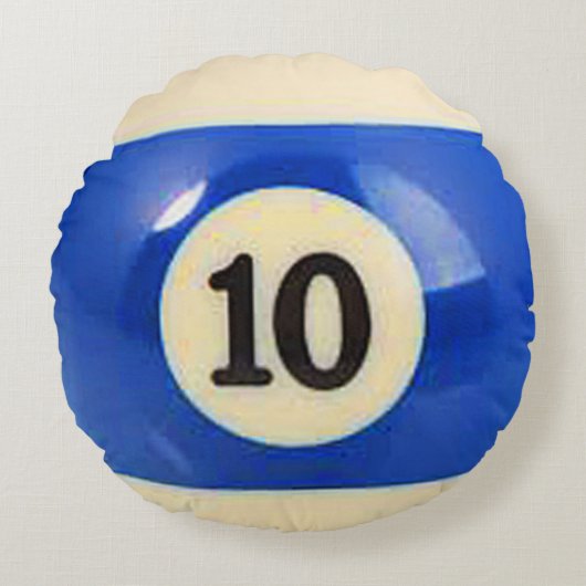 "10球"の玉突の玉のデザインギフトおよびプロダクト ラウンドクッション (正面)