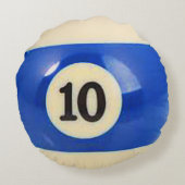 "10球"の玉突の玉のデザインギフトおよびプロダクト ラウンドクッション (裏面)