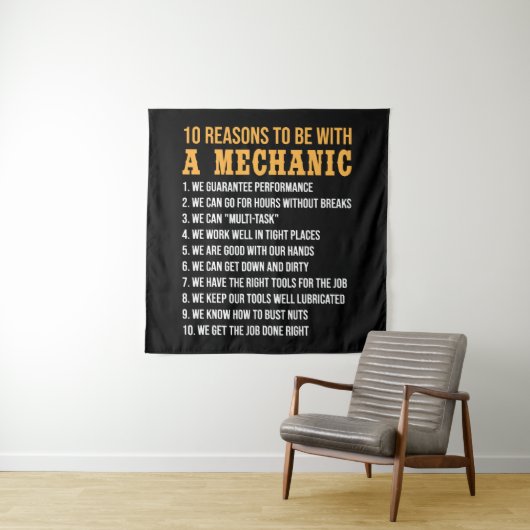 10理由整備士おもしろい整備士 タペストリー (インサイチュ)