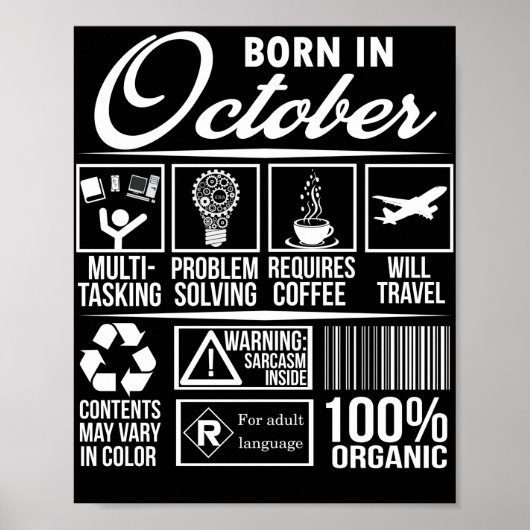 10生まれ月コンテンツ10月誕生日 ポスター (正面)