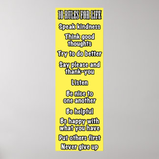 10生命のルール（黄色） ポスター