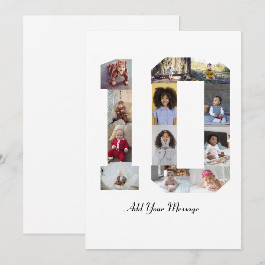 10番の写真のコラージュ シーズンカード (正面/裏面)