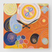 10番目に大きい、グループIV、No.4 by Hilma af Klint スクエア壁時計 (正面)